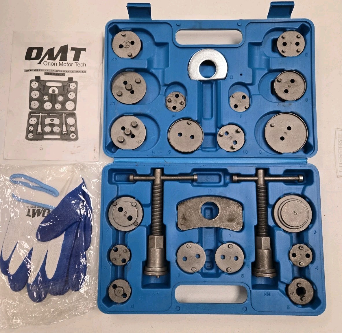 OMT 22pcs Disc Brake Pad & Caliper Service Tool Kit Manual Orion Motor Tech