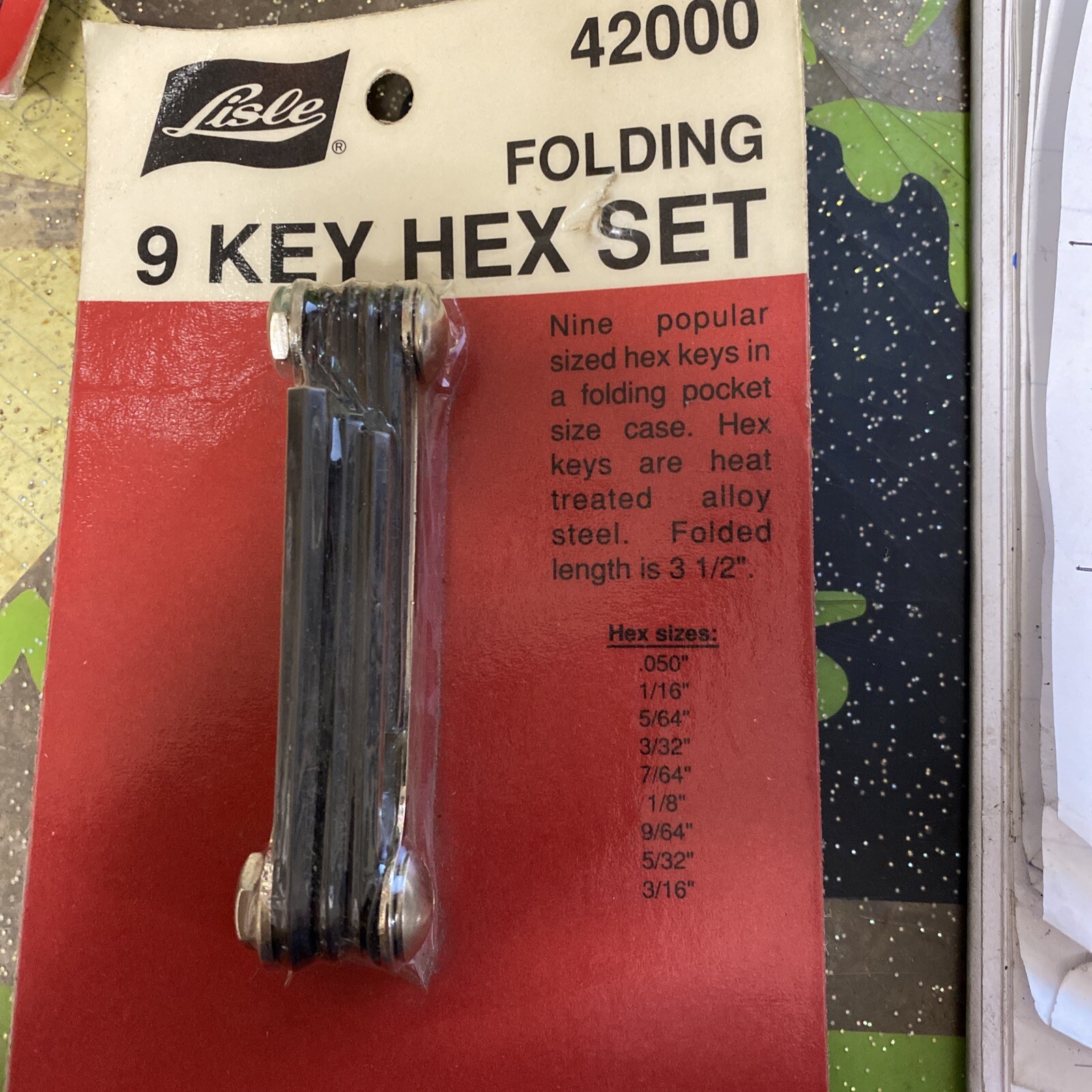Lisle Tools, 9 pc. Folding Hex Key Set, Part #42000
