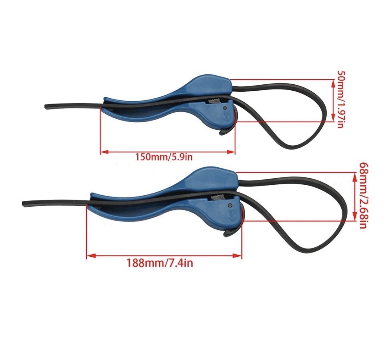 2PCS Oil Filter Strap Wrench Tool Multi-functional 4-inch+6inch Strap Wrench Set