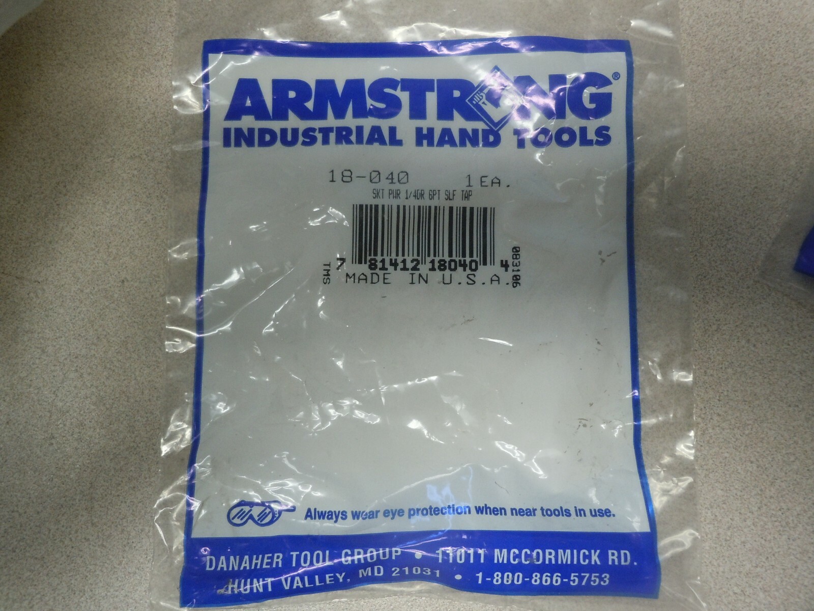 Armstrong 18-040 1/4″ Drive 6 Point Power Socket For Self-Tapping Screws,5/16″