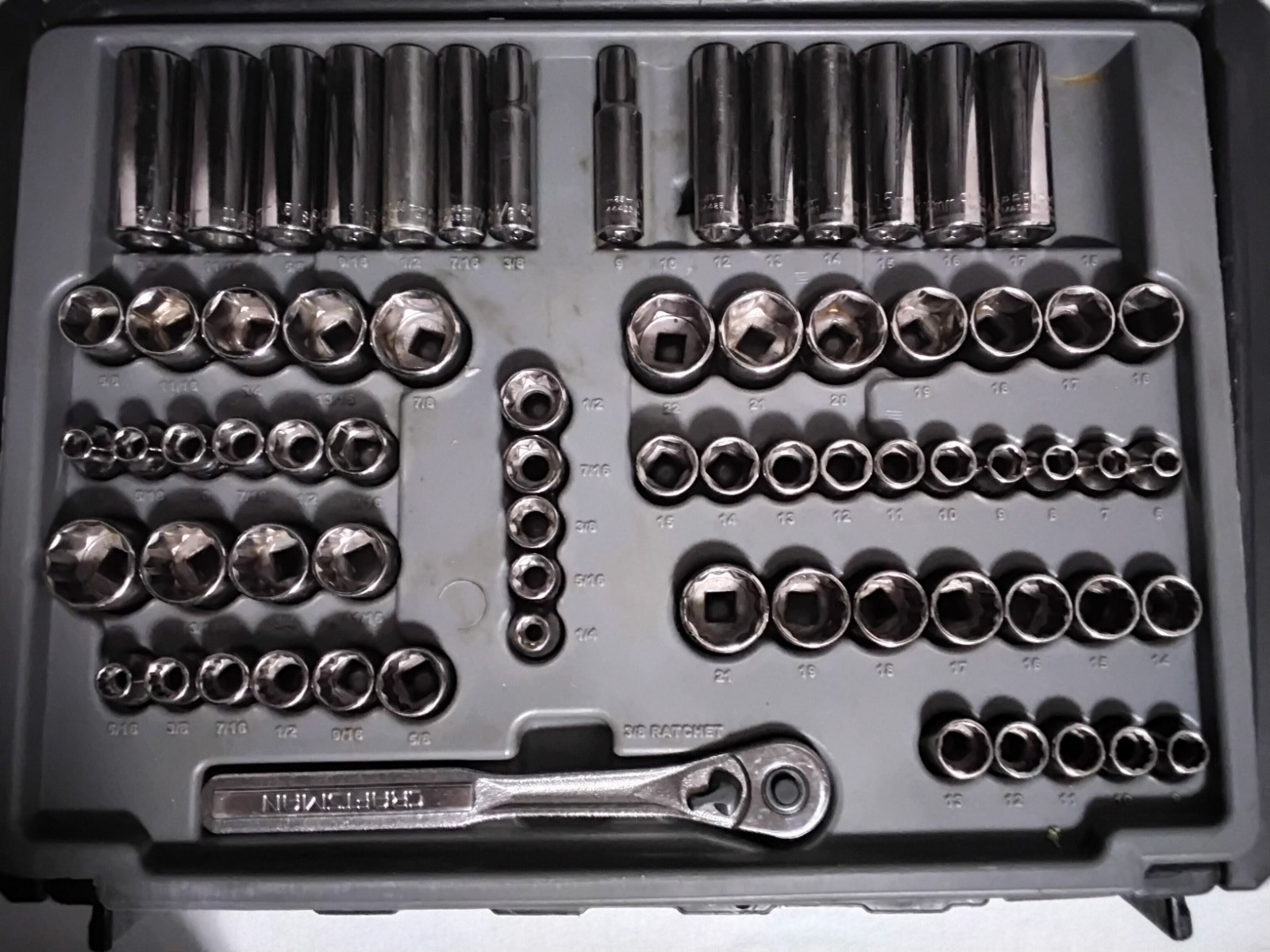 Craftsman Tool Box Organizer Plastic Mechanic Socket Ratchet Set 3 Drawer USA