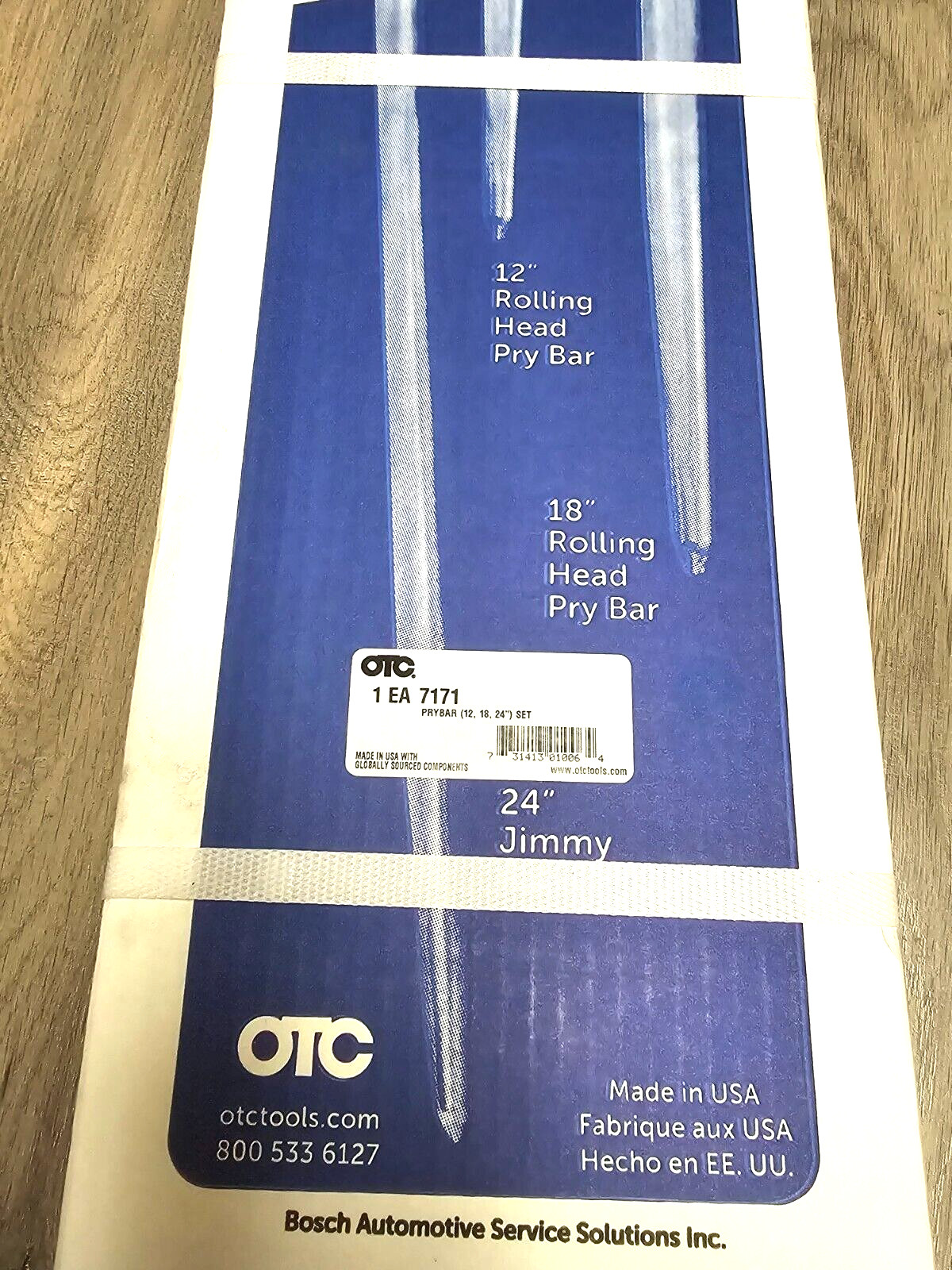 OTC Tools, USA 3pc Pry Bar Pack Set: 12 & 18″ Rolling Head & 24″ Jimmy Bar #7171