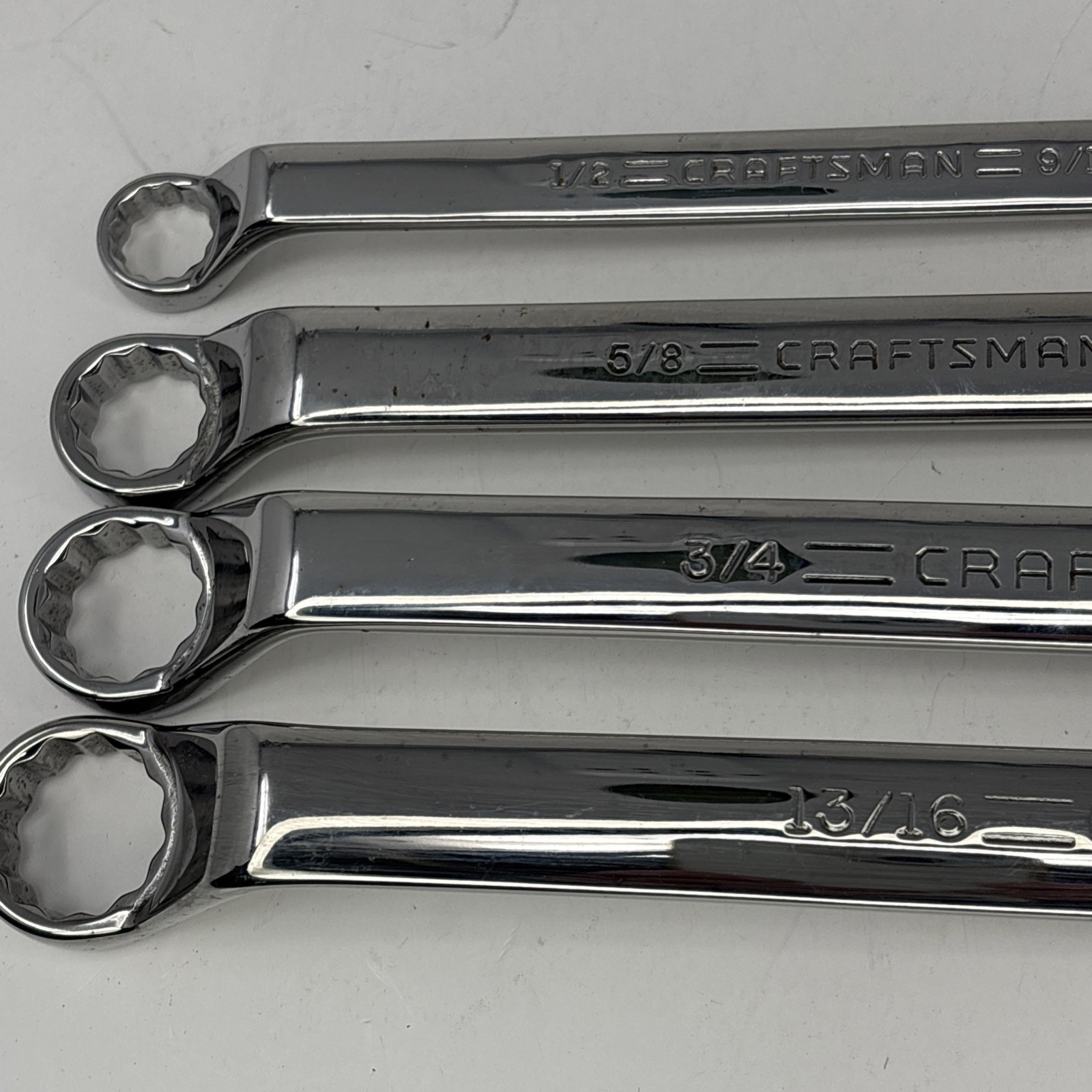 Craftsman 4pc Full Polish Deep Offset 12pt SAE Wrench Set1/2-15/16″ 44317-20 USA