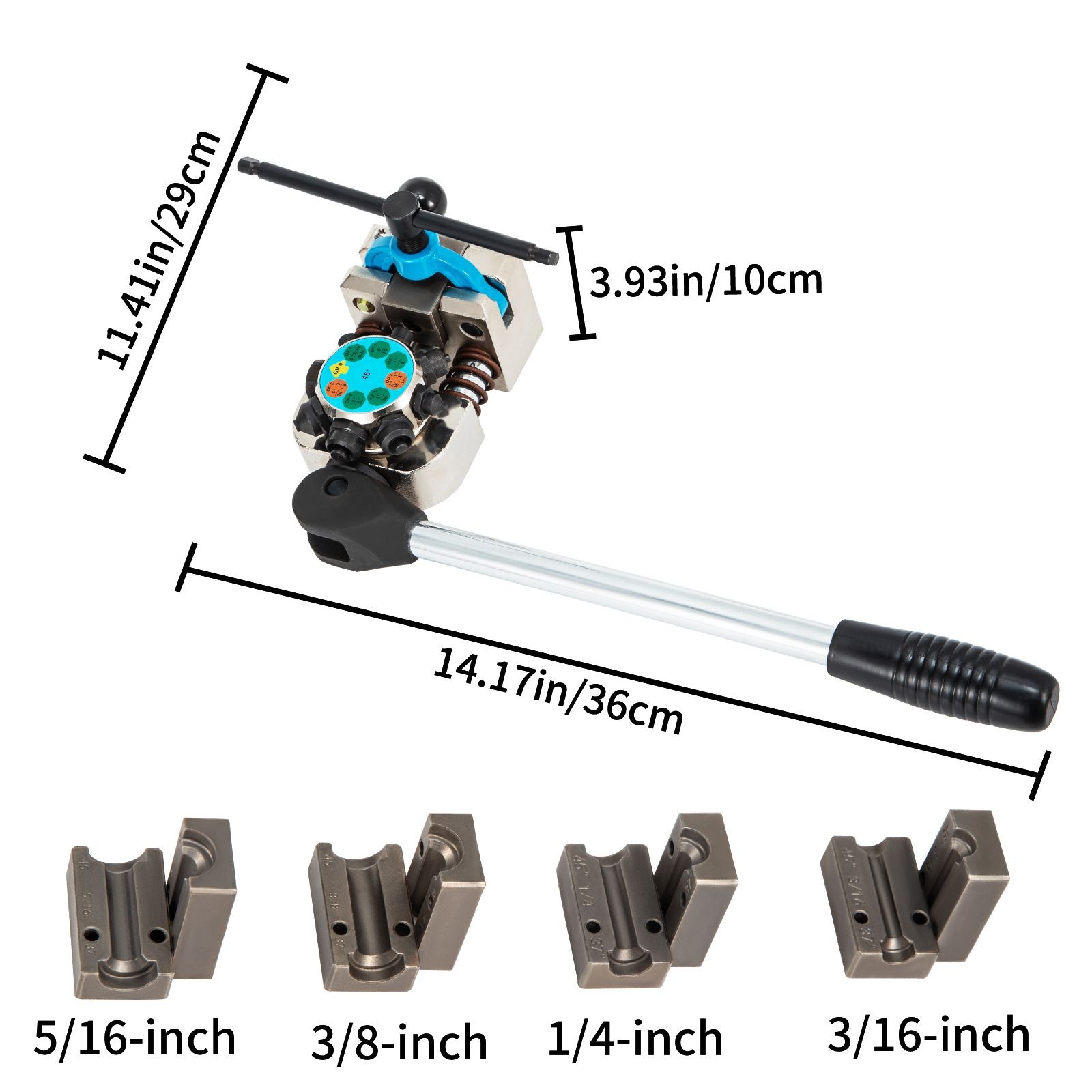 Brake Line Flaring Tool 45 Deg Single Double Bubble 3/16-3/8in Vise Mount Kit