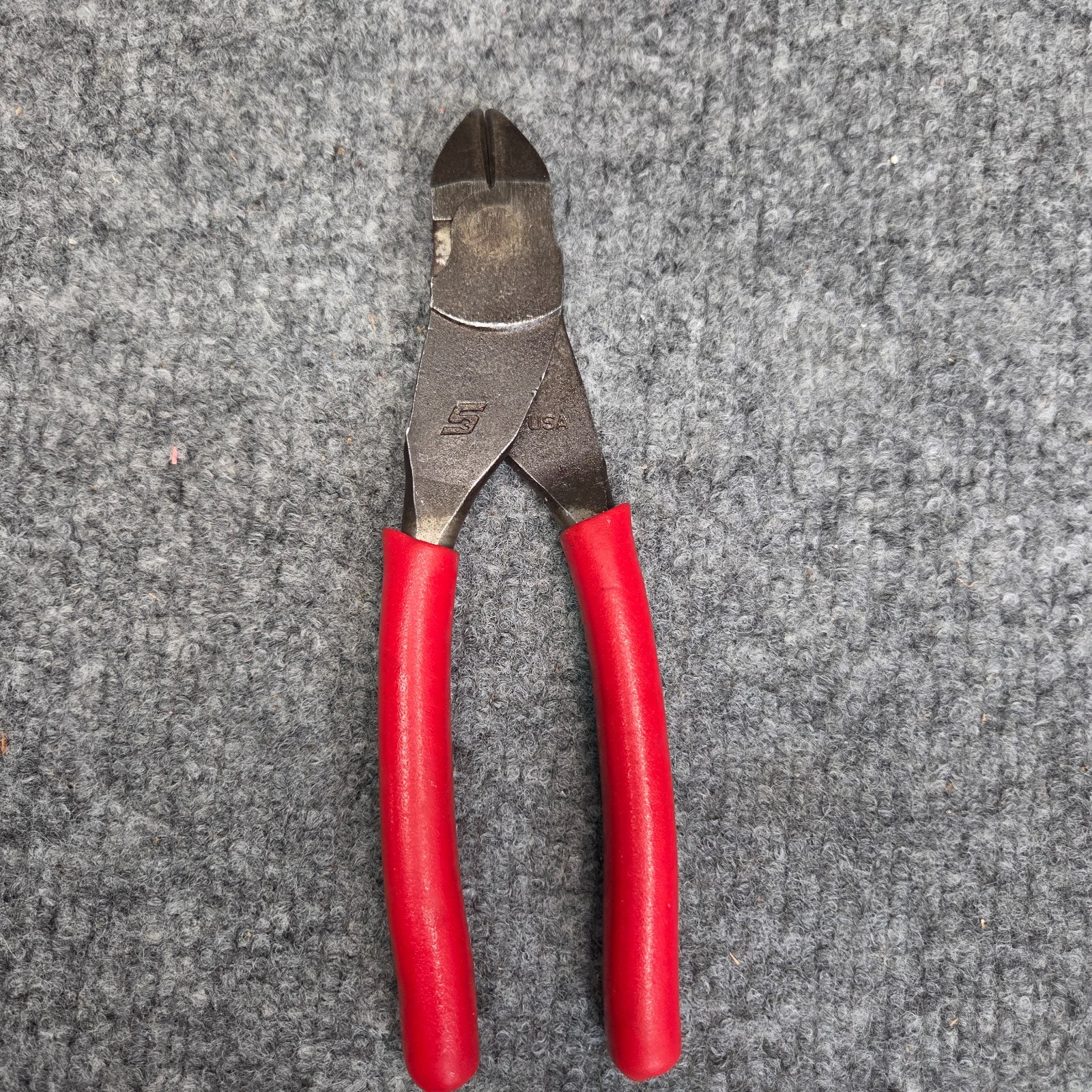 Snap on Tools USA 7” RED Soft Grip Vector Edge Diagonal Cutter Pliers 87ACF NICE