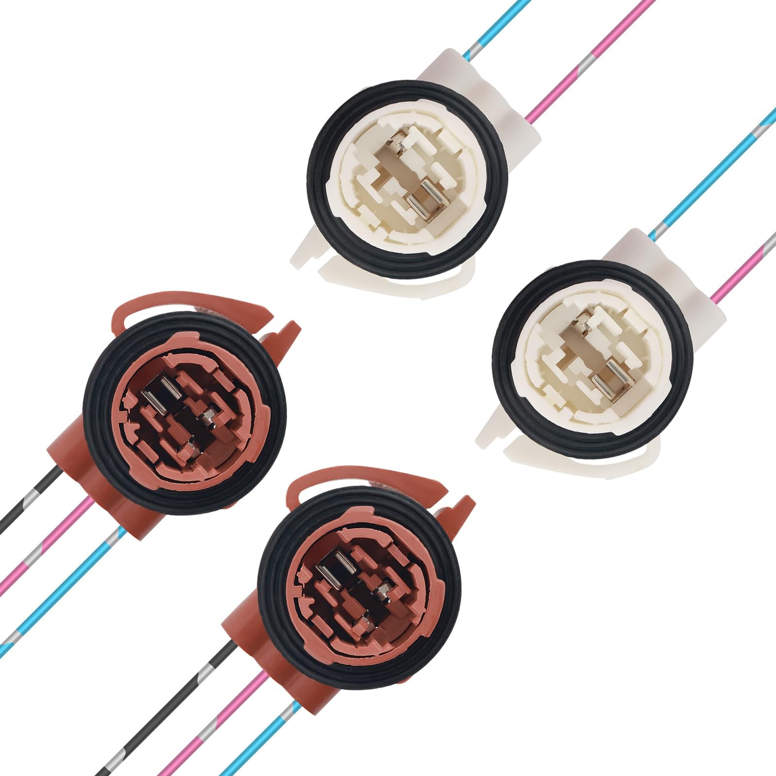 4PCS Turn Signal Socket ＆ Tail Light Socket,3156 3157 6.98 × 1.45 × 1.24 inch