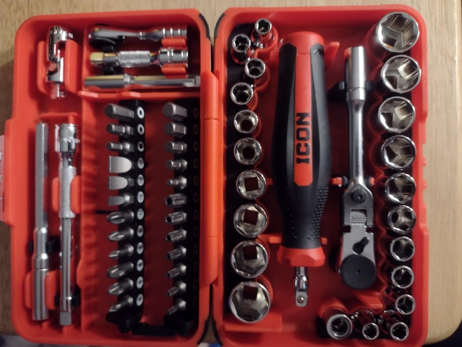 52-Piece 1/4″ Drive Compact Socket and Bit Set Heavy Duty Mechanic Tool Kit