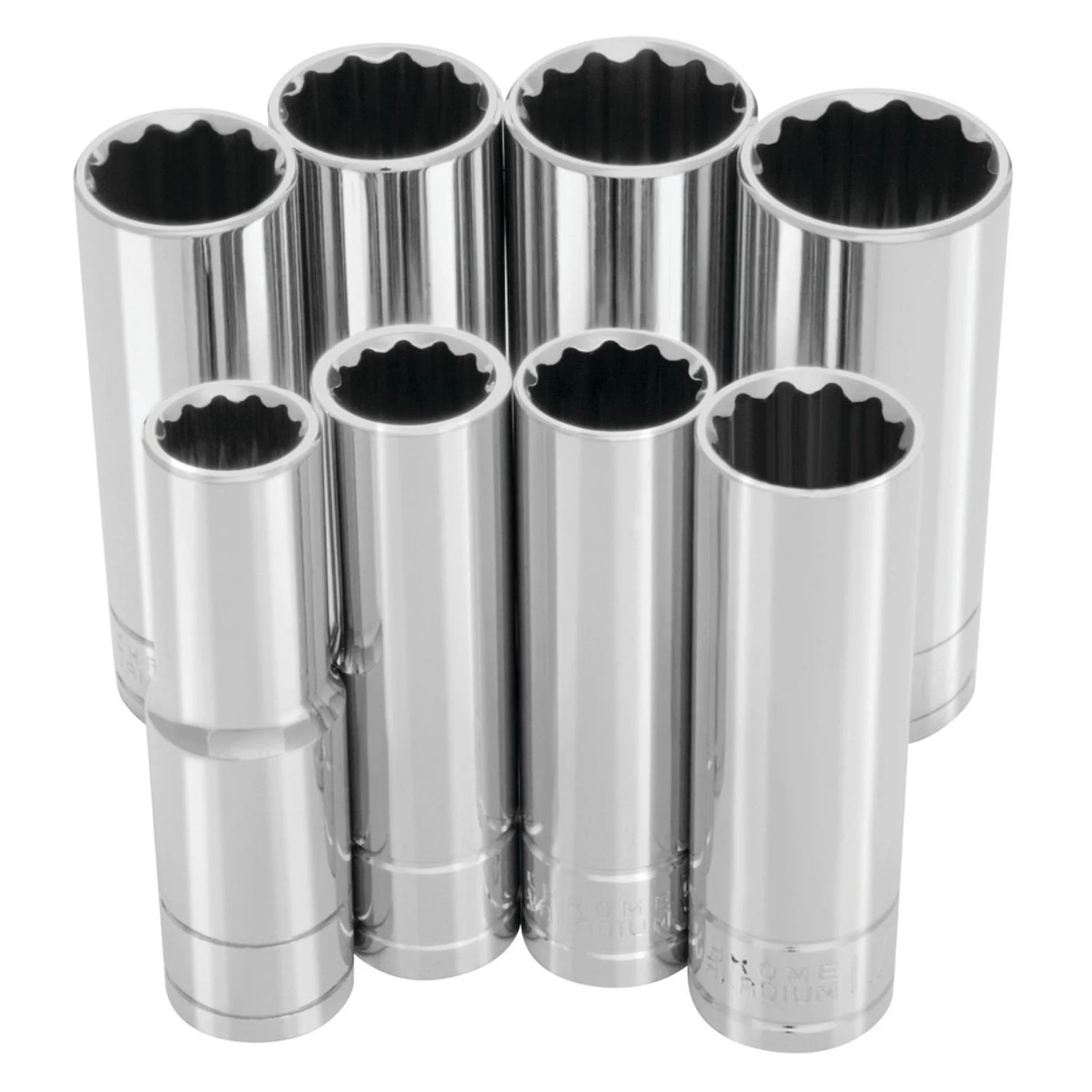 JEGS Deep Well Socket Set, 1/2 in. Drive [SAE 8-Piece]