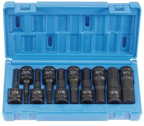 Grey Pneumatic 1398H 10 Piece 1/2″ Drive Hex Impact Socket Set