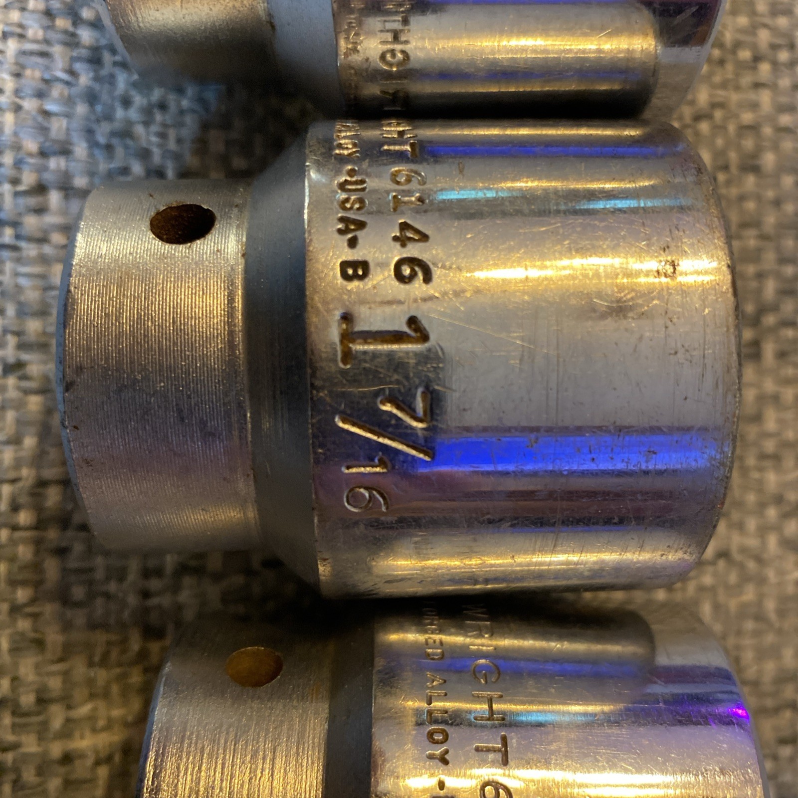 Wright Sockets 3/4 Drive Lot Of 4 1 5/8 ,1 7/16,1 3/8, 1 1/4 Made U.S.A.