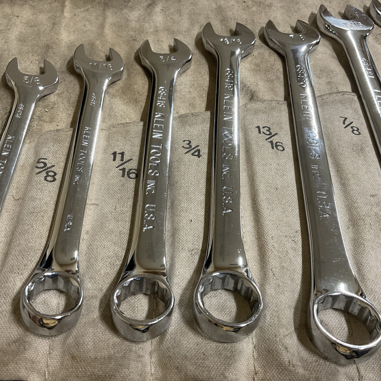 Klein Tools USA MADE (Rare) 68406 14pc SAE 3/8″ to 1-1/4″ Combination Wrench Set