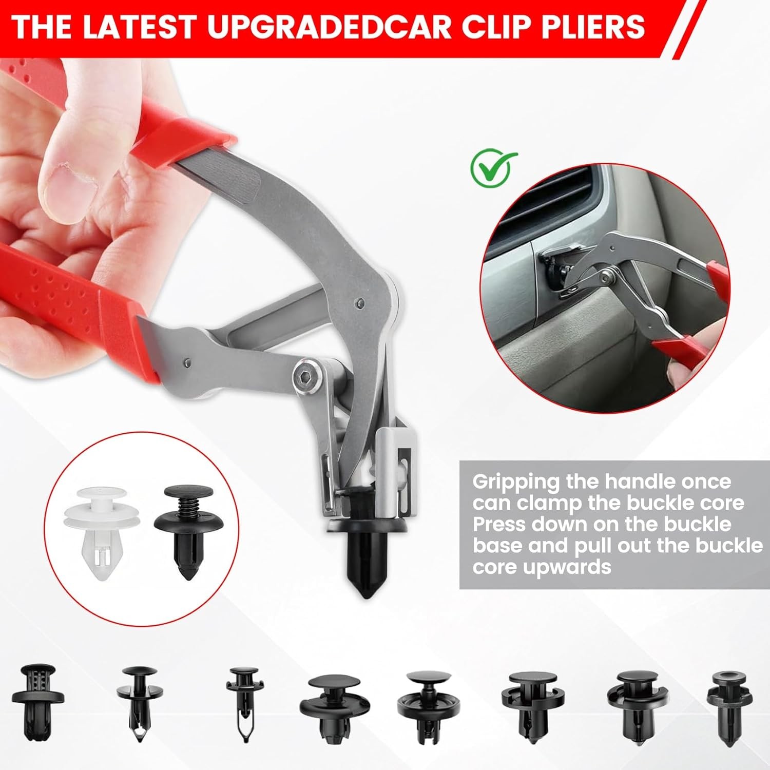 Automotive Plastic Fasteners And Door Trim Removal Tool With Comfortable Grip