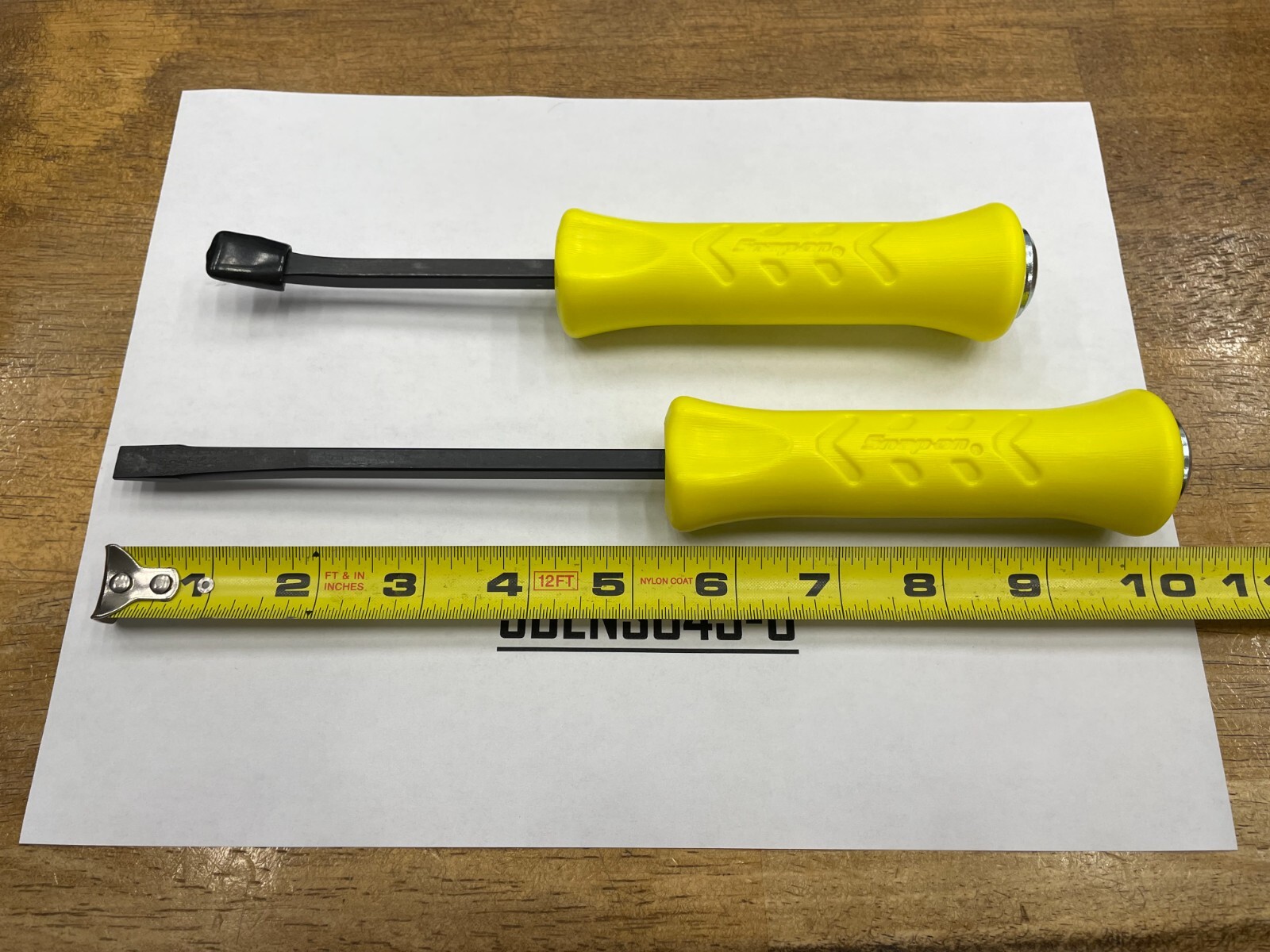 Snap-on Tools USA NEW 2pc HI-VIZ Hard Grip Straight & Bent Striking Prybar Set