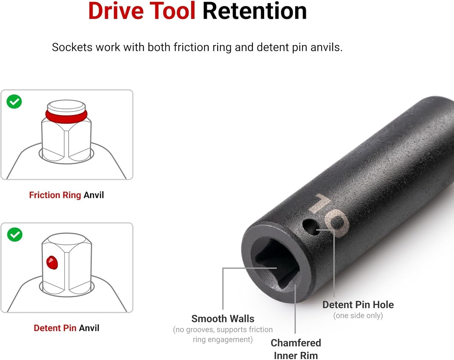 1/2 Inch Drive x 30 mm Deep 6-Point Impact Socket |