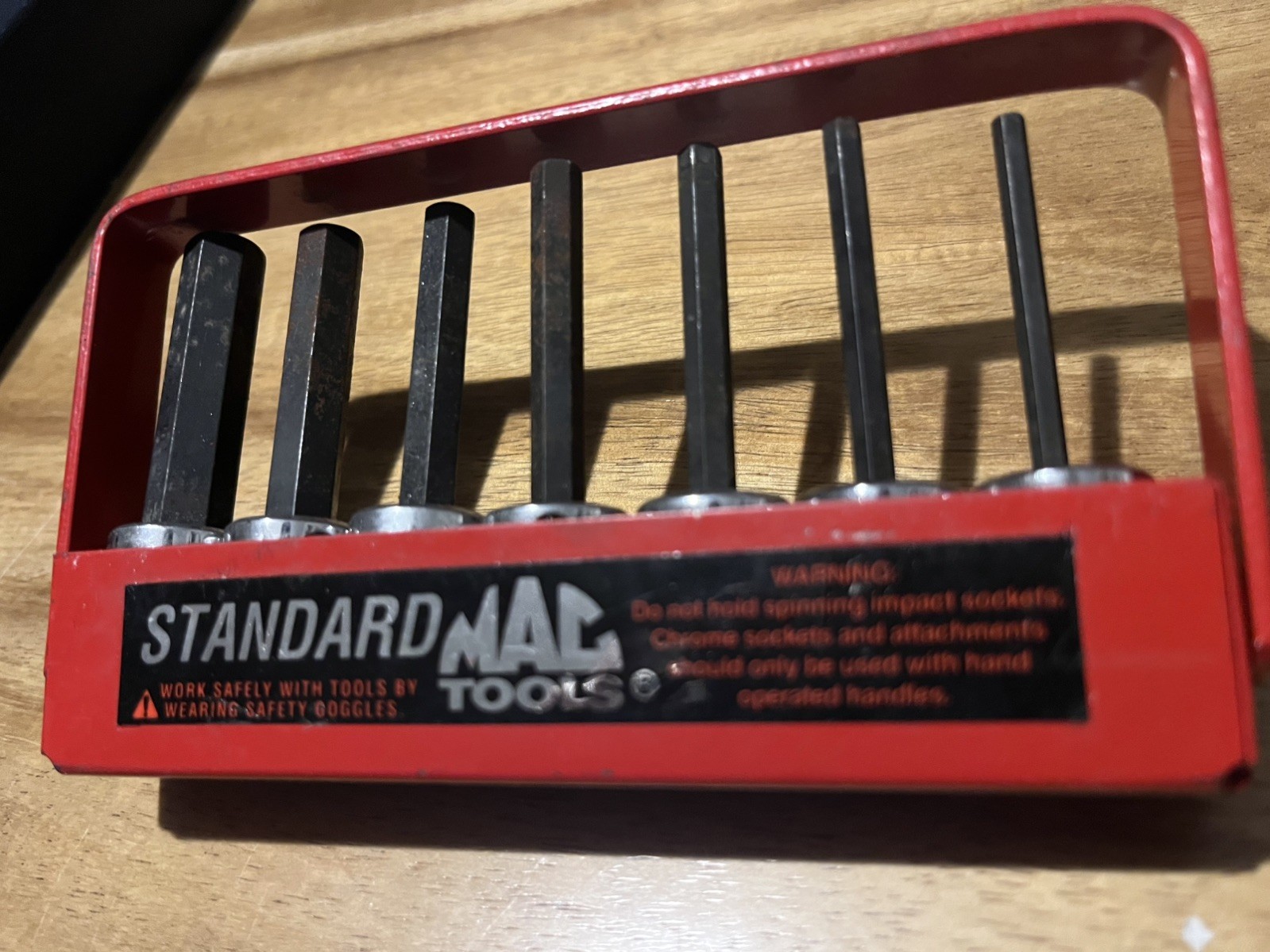 Mac Tools Hex 3/8” Driver standard Socket Set 7-Pc w Tray 4mm-10mm