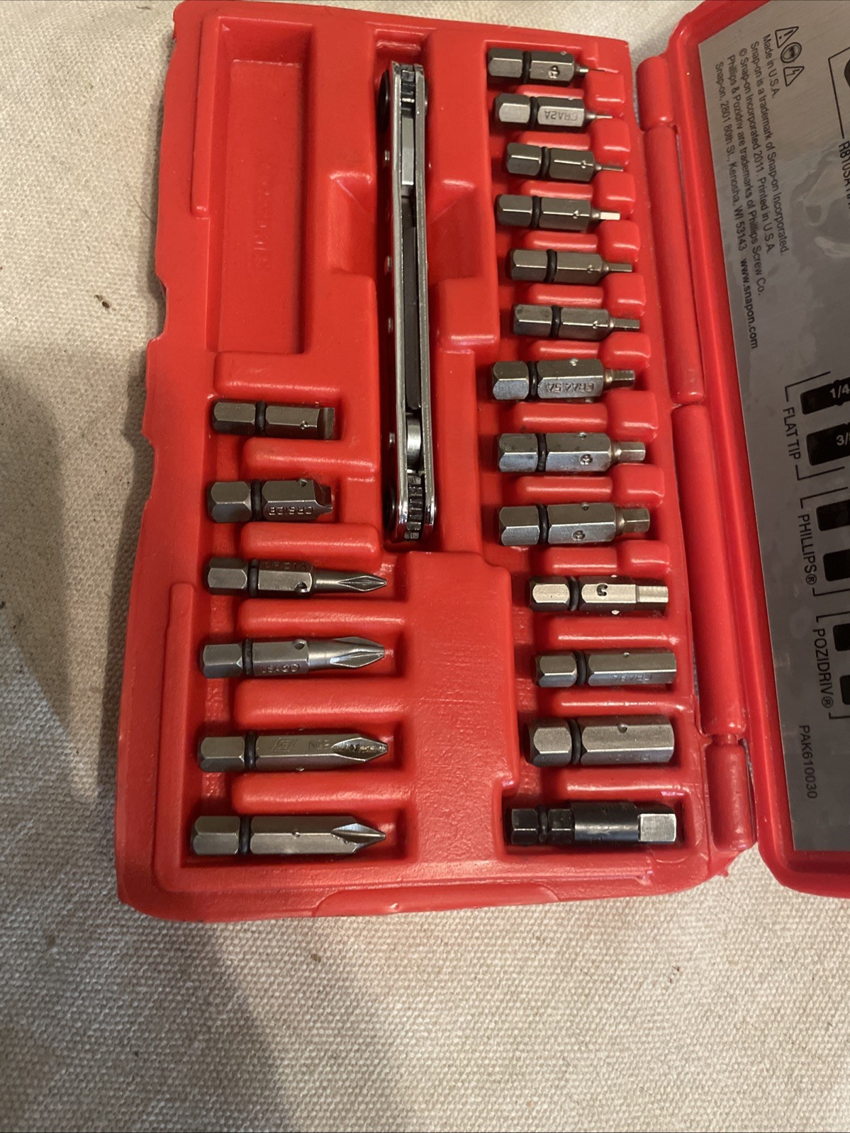 Snap On Offset Driver Set Ratchet & Bit Set CRA180PB
