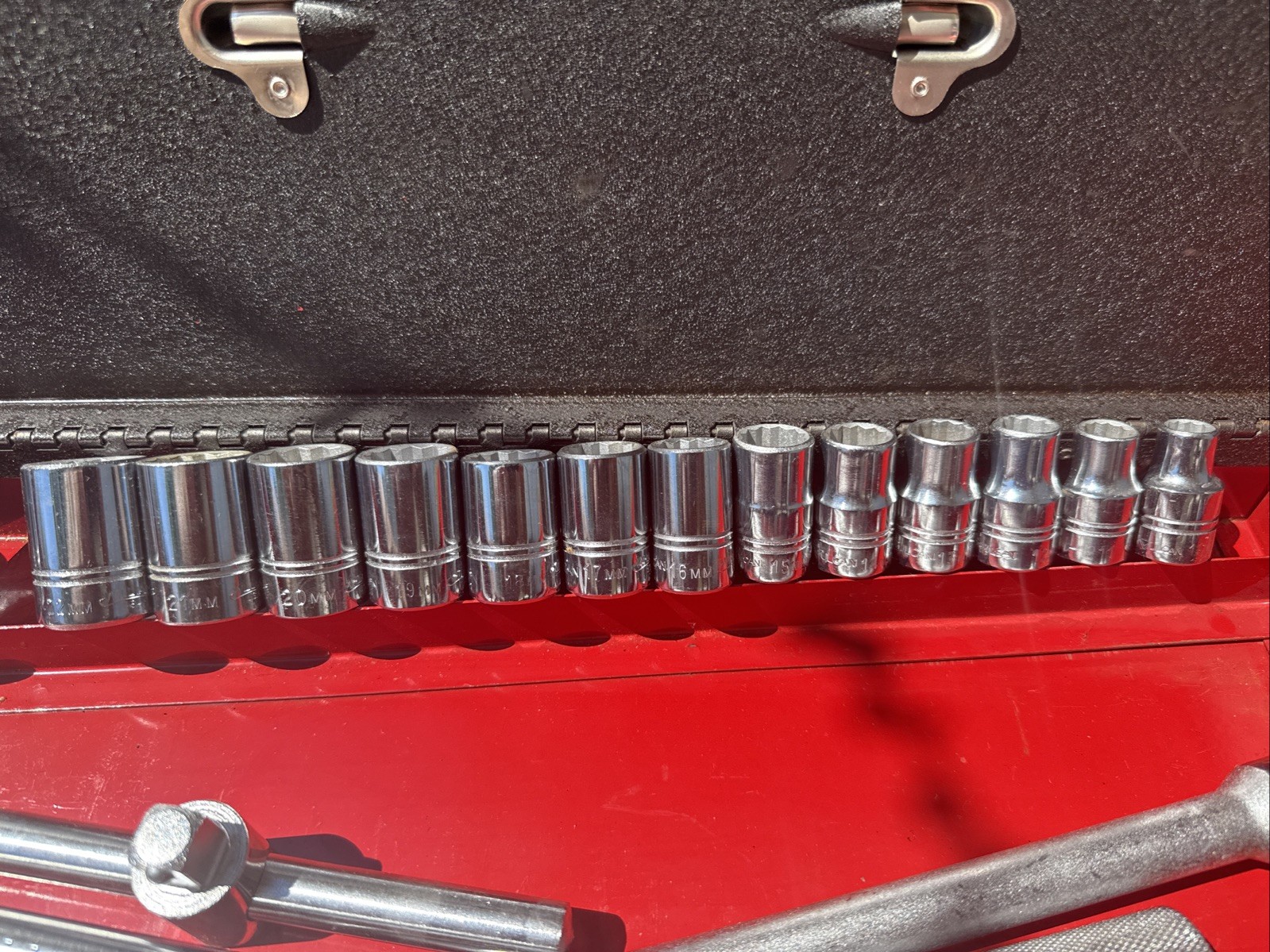 NOS JH Williams 1/2″ Drive Metric Sockets S-52 SUPERRATCHET 22 pcs Set Made USA!