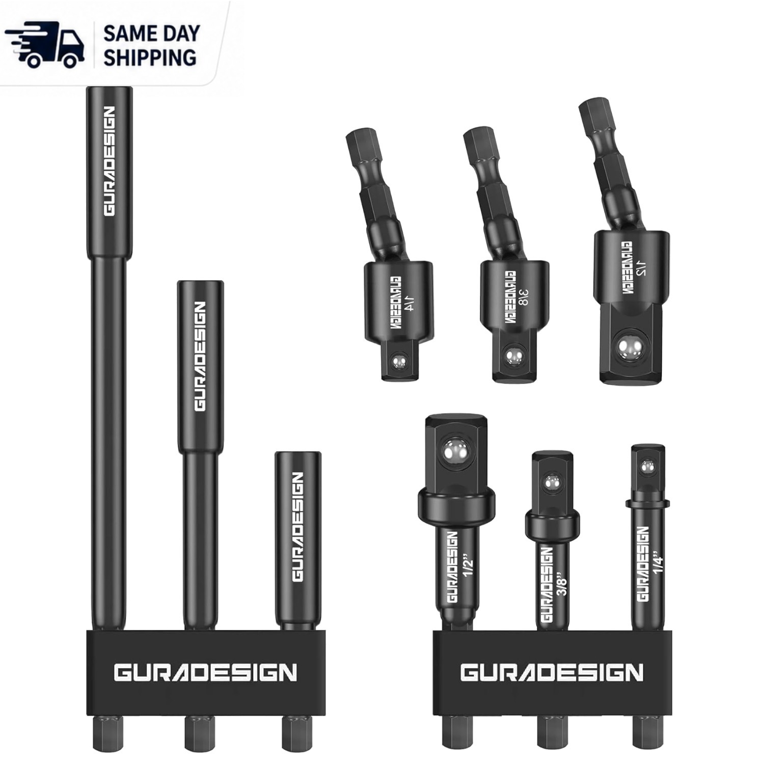 Professional 9-Piece Impact Driver Socket Set with Secure Spring-Loaded Design
