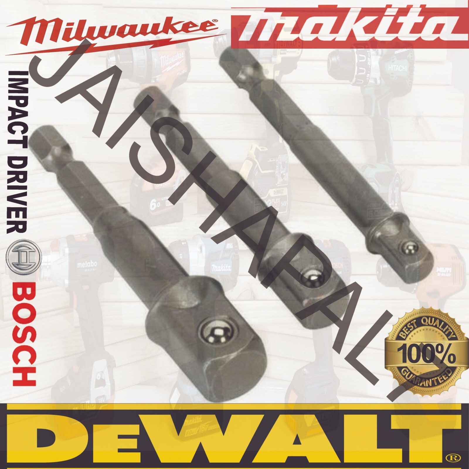 Makita Impact fits Dewalt, Bosch, Milwaulkee 1/4″ 3/8″ 1/2″ Socket Adaptor Set