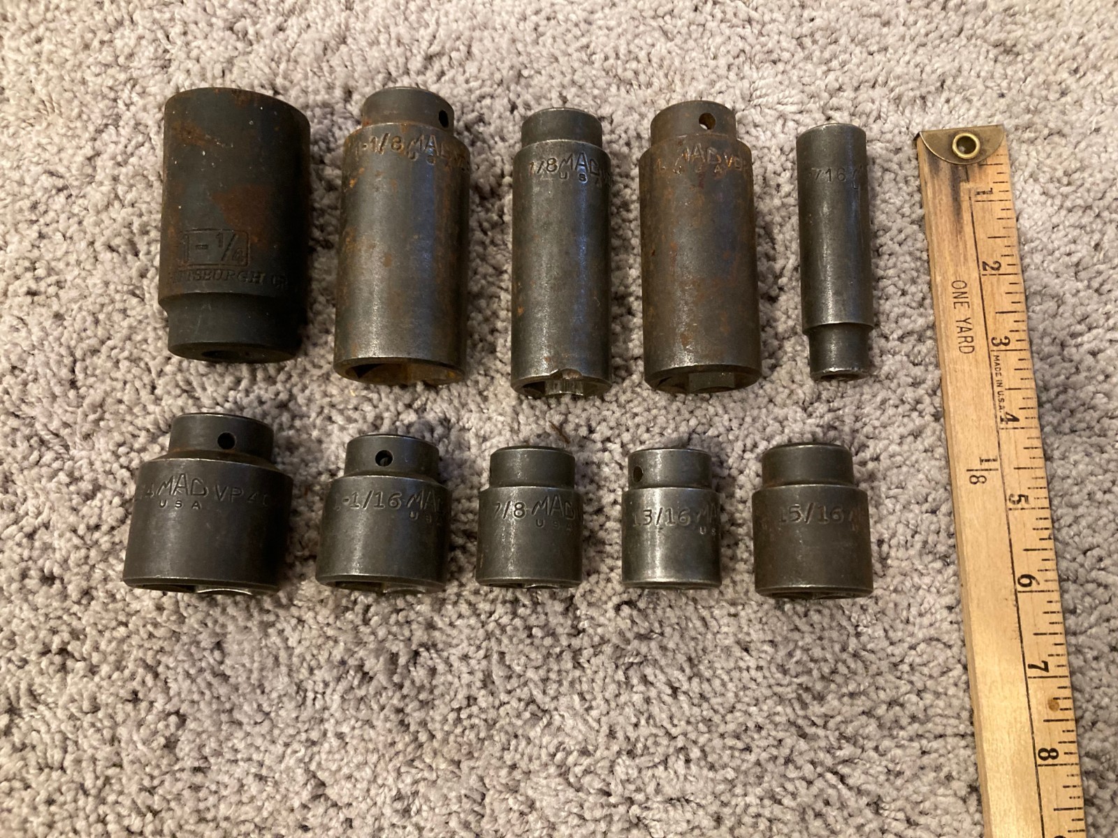 Mac Tools 10 Pcs Sea Impact Socket Set 6-Point 1/2DR 1/8 Others