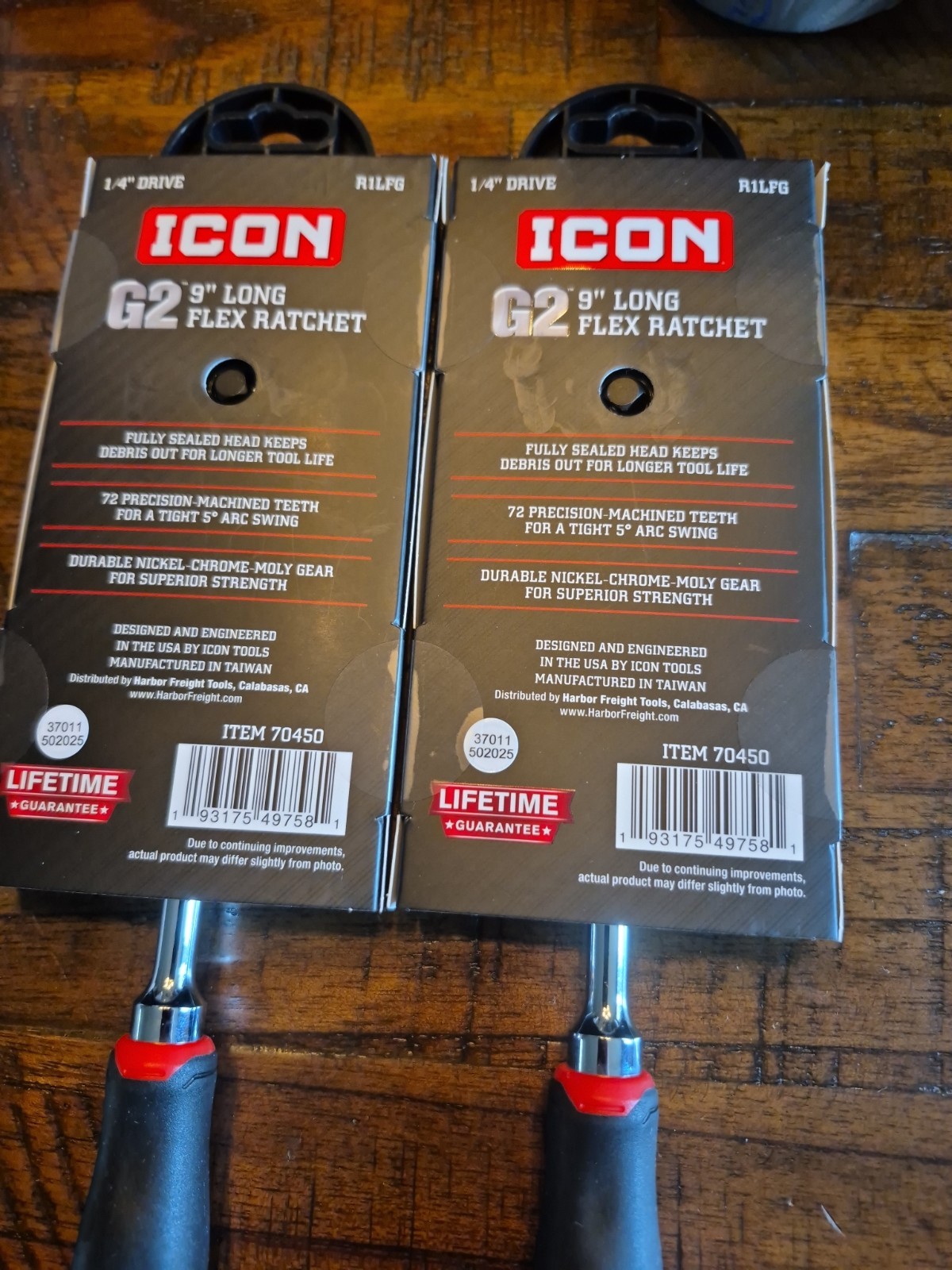 ICON 1/4» DRIVE G2 9» LONG FLEX RATCHET R1LFG [70450] [2] RATCHETS NEW