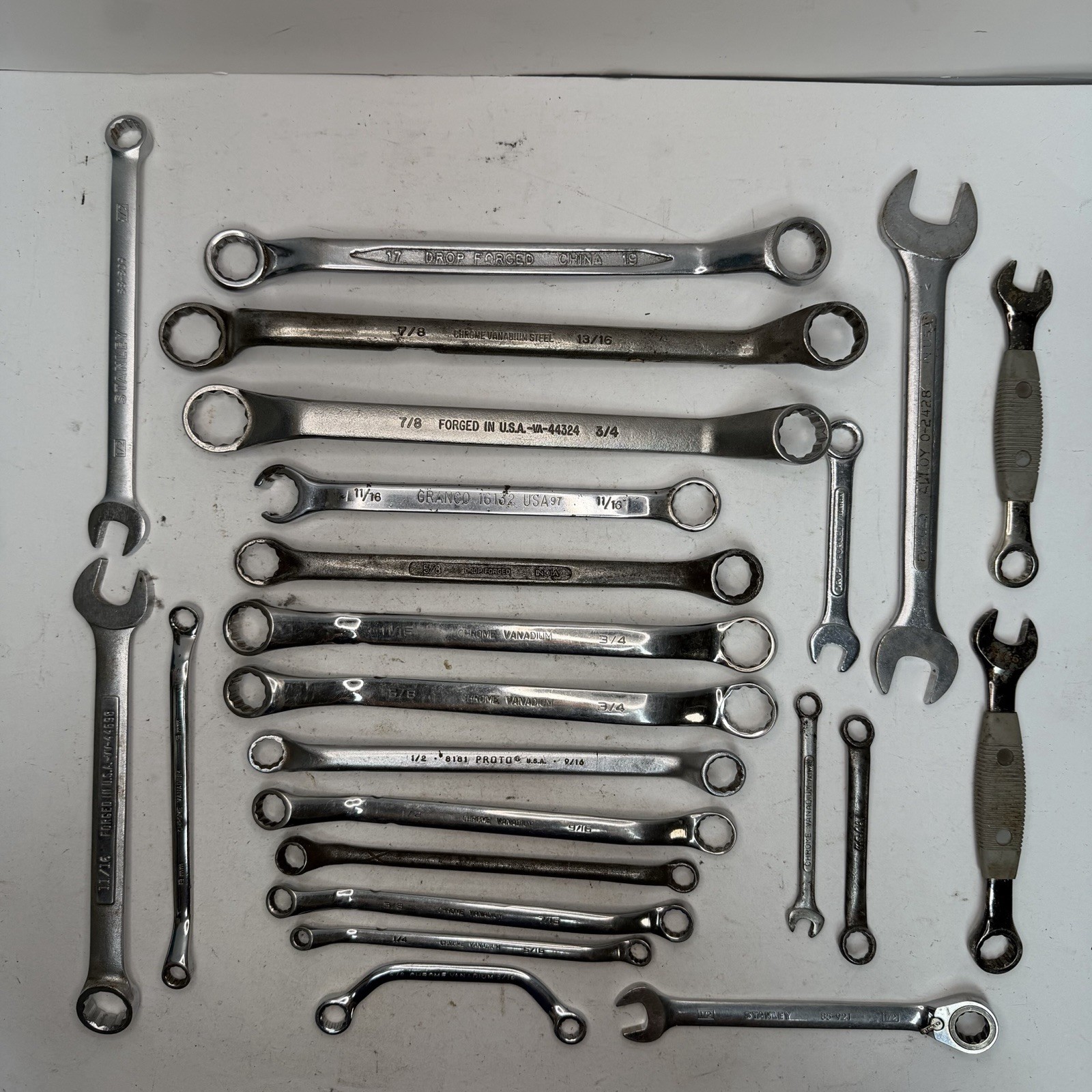 Wrench Lot 23 Piece Mixed Name Set Craftsman Proto S-K Some Made in USA