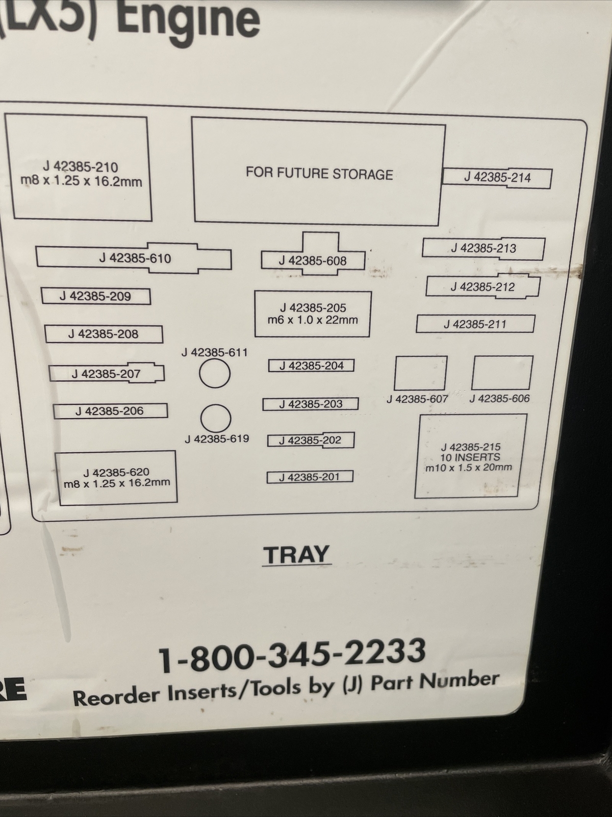 Kent Moore J-42385-650 Time-Sert Thread Repair Kit 3.5L LX5 Engine Incomplete