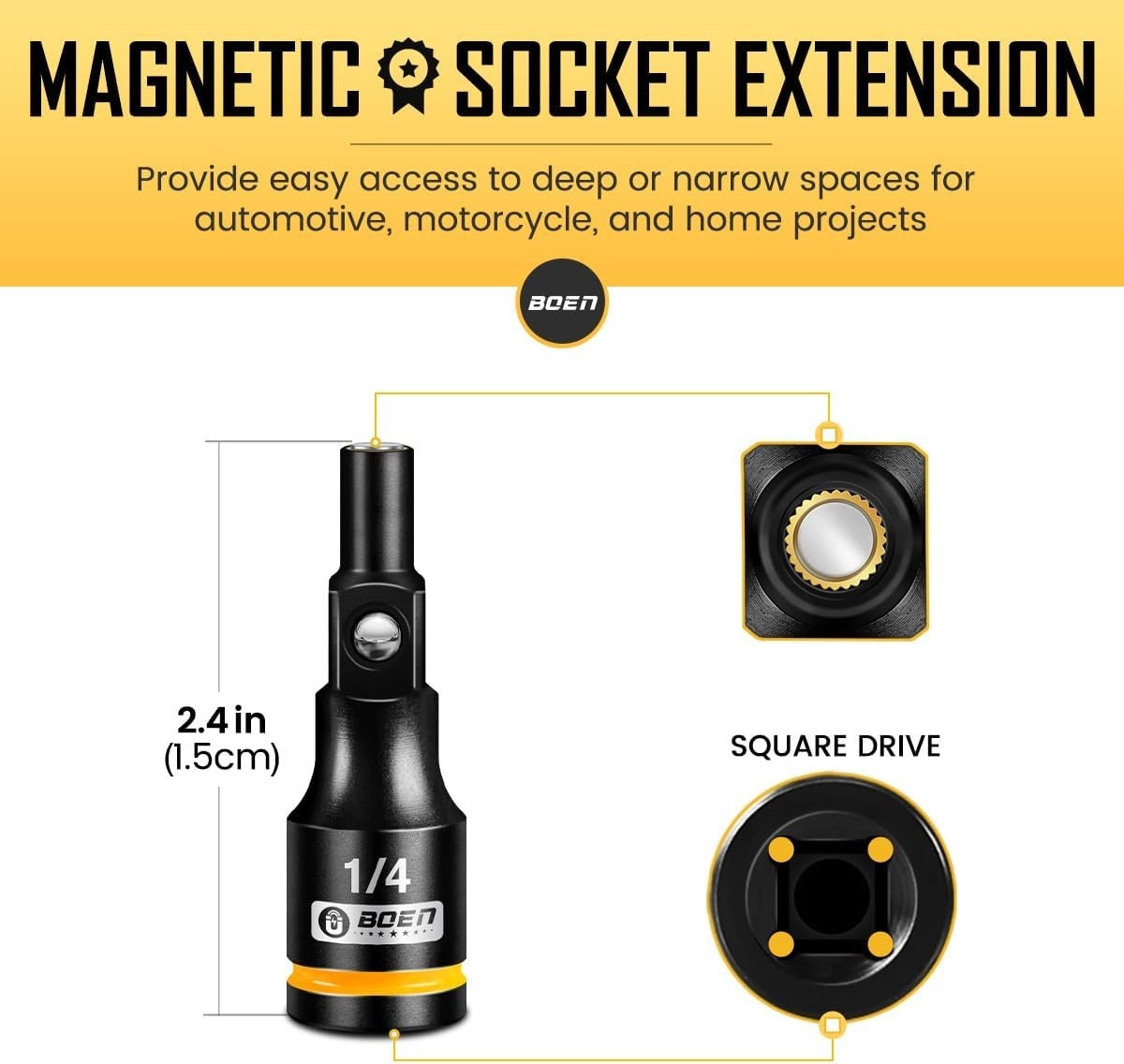 Magnetic Socket Extension 1/4″ Drive Adapters CR-MO Steel