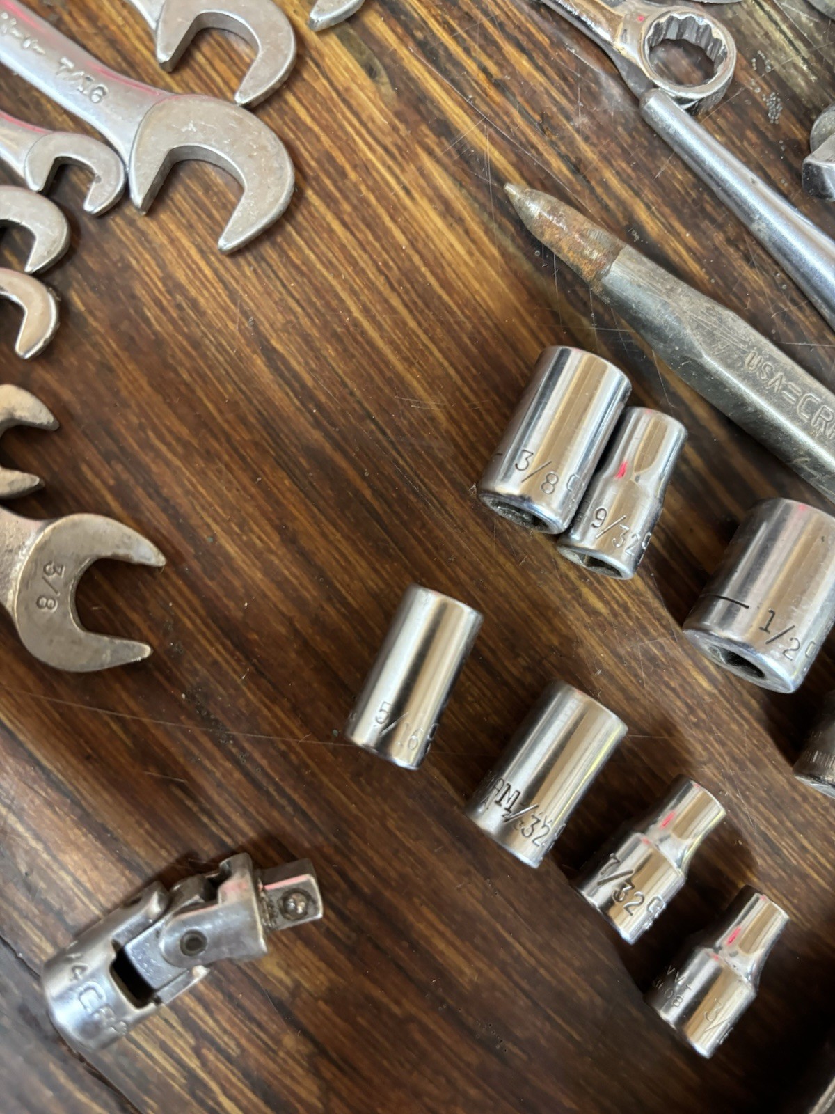 Lot Of 28 Craftsman assorted Wrenches, sockets and extras