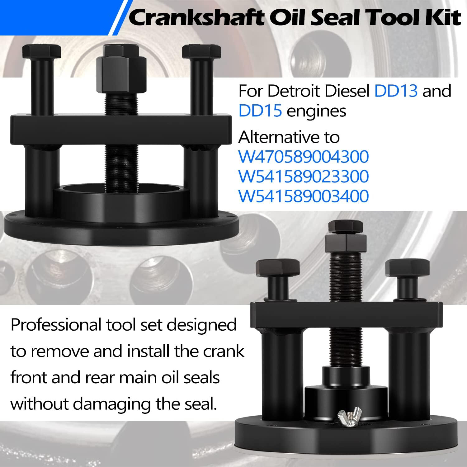 Front & Rear Crankshaft Seal Remover/Installer Tool for Detroit Diesel DD13/DD15