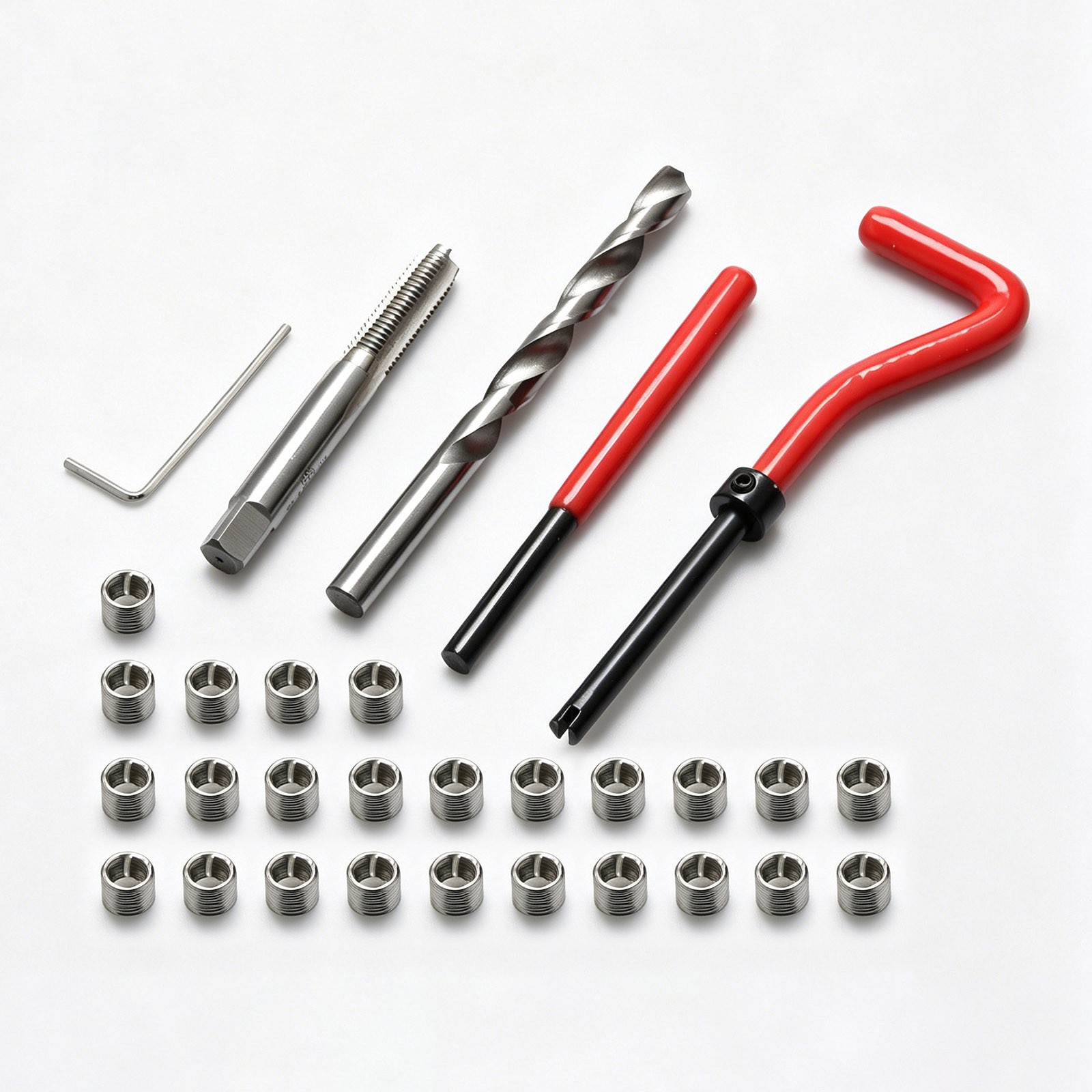 M8 x 1.25 Thread Repair Kit Stainless Steel Insert Set for Aluminum Cast Iron