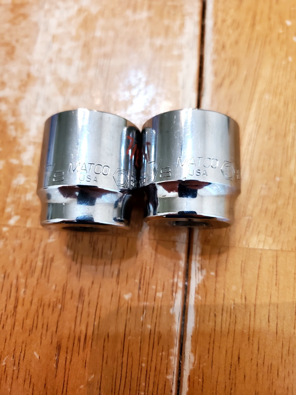 Matco Tools 3/8″ Drive 7/8″ 6&12PT SAE Shallow Chrome Sockets Lot Of 2