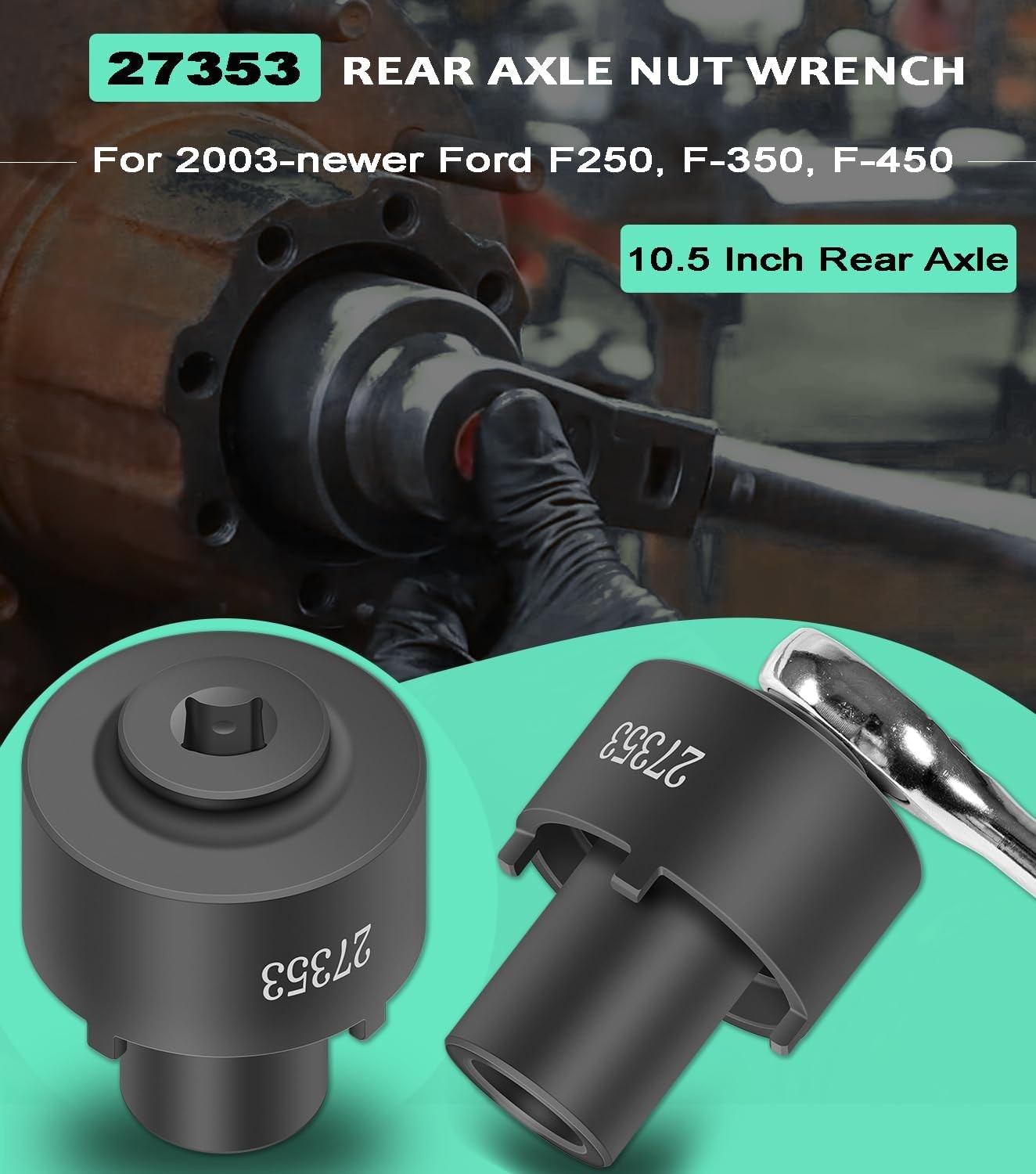 27353 Rear Axle 4 Lug Spindle Socket Nut Wrench For Ford F-250 F-350 F-450