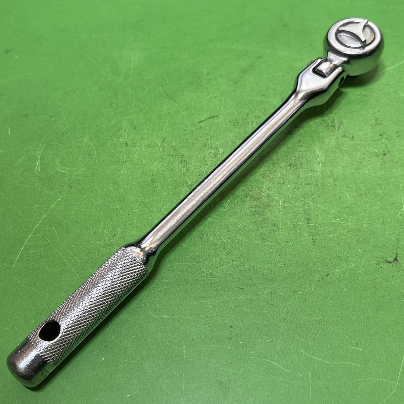 Rare Vintage Indestro Super USA 3/8″ Drive Flex Head Reversible Ratchet MPN 2736