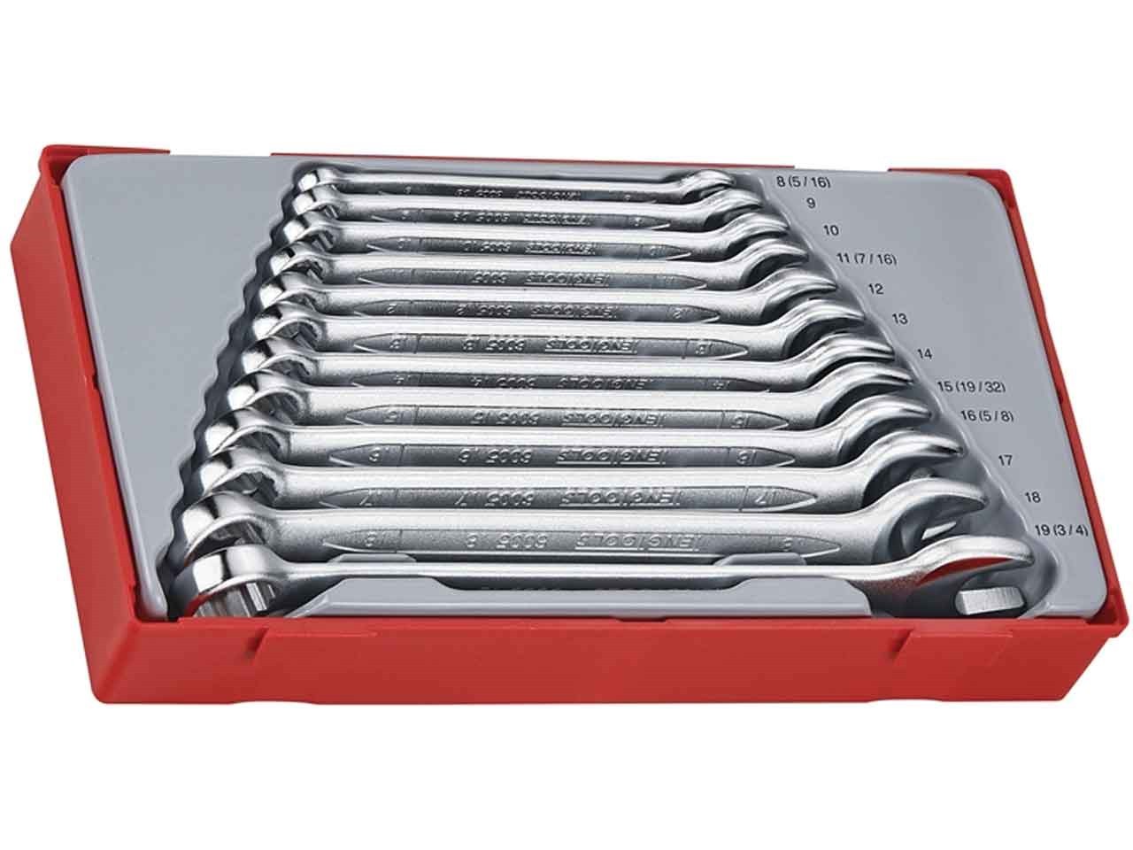 Teng Tools 12 Pce METRIC Combination Spanner Wrench Set 8mm – 19mm In Case