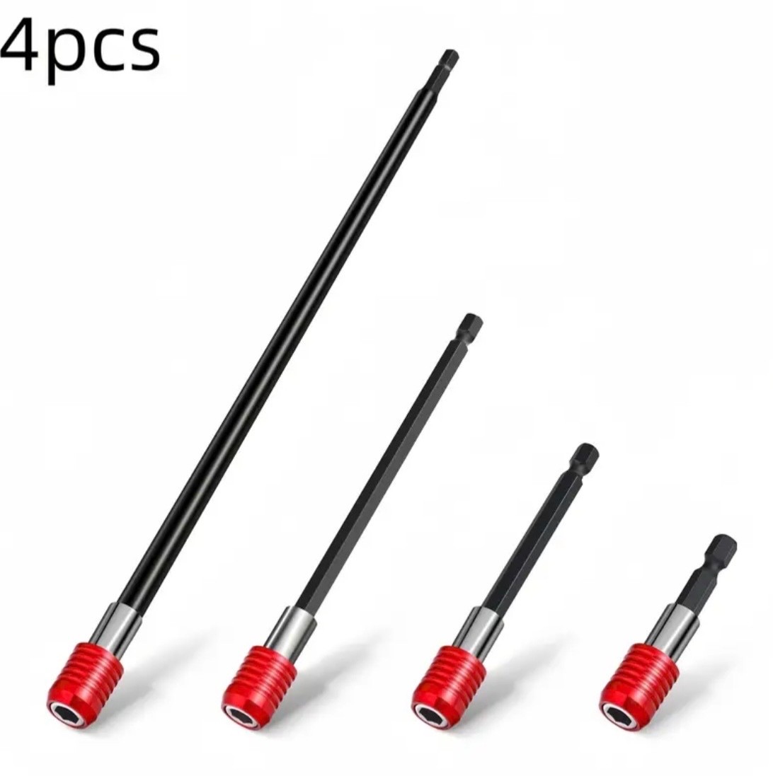 4 – Piece Magnetic Screwdriver Hexagon Bit Holder Extension Set – 4 Lengths