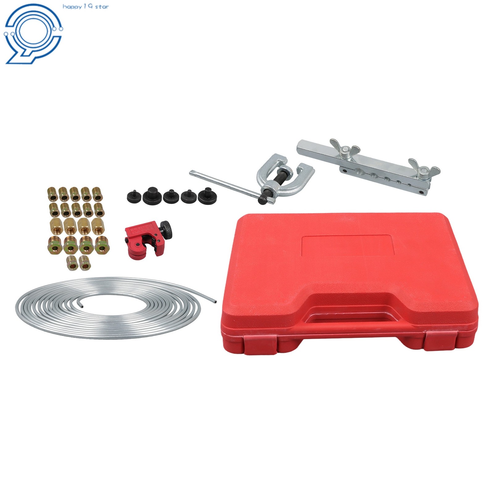 25 Feet 3/16″ Copper-Coated Brake Line Kit With 16 Fittings 4 Nut Set