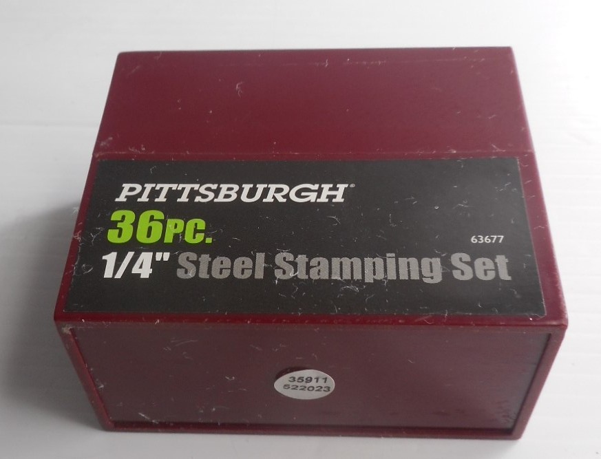 Pittsburgh 36 Piece 1/4″ Steel Letter Number Stamping Set & Plastic Case~63677