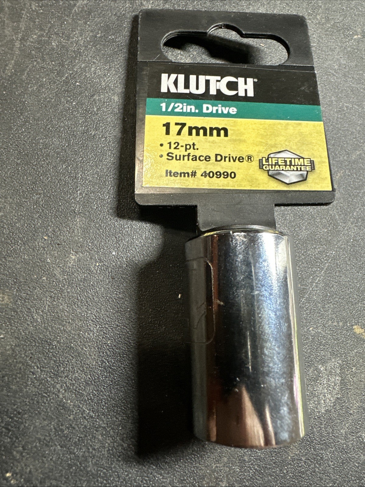 New Klutch 1/2 Drive 12 Pt 17mm Metric Socket