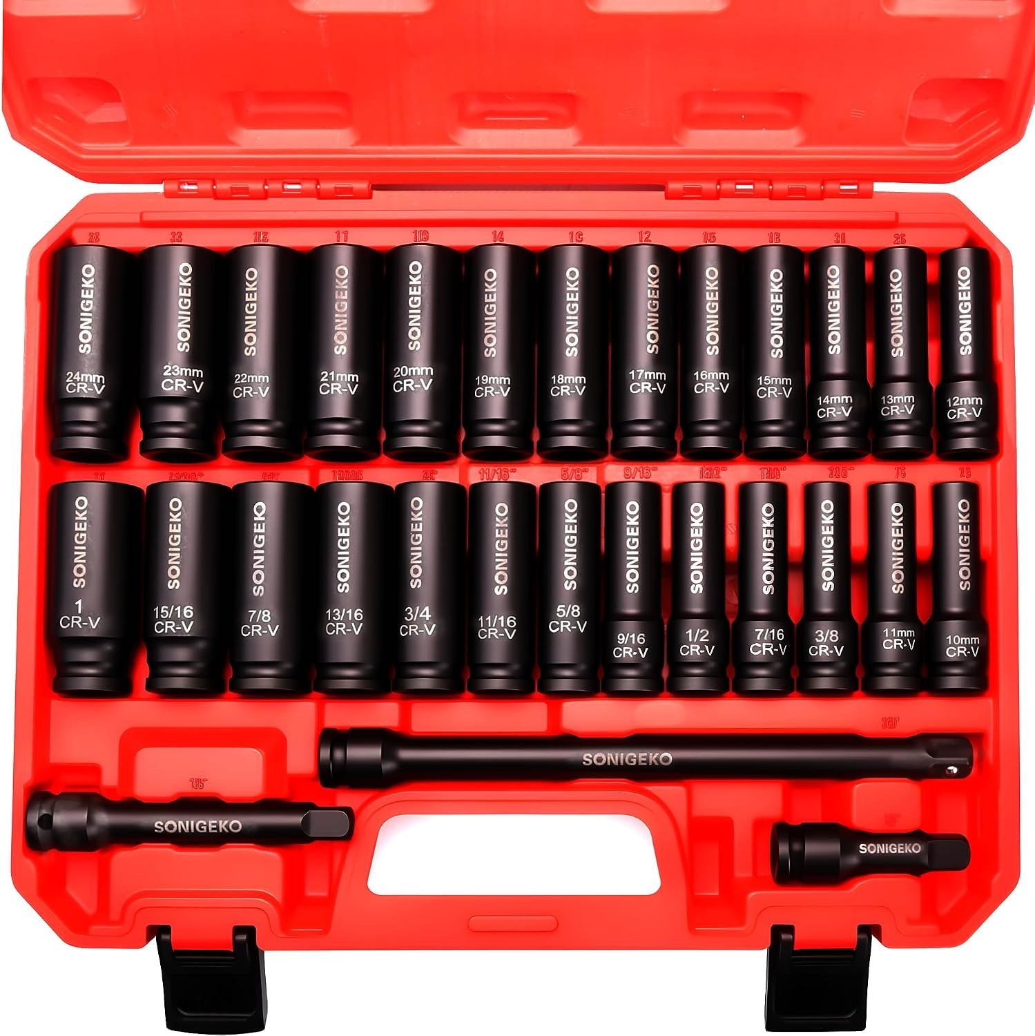 Professional 1/2″ Drive Impact Socket Set – 6-Point Design for Precision Fit