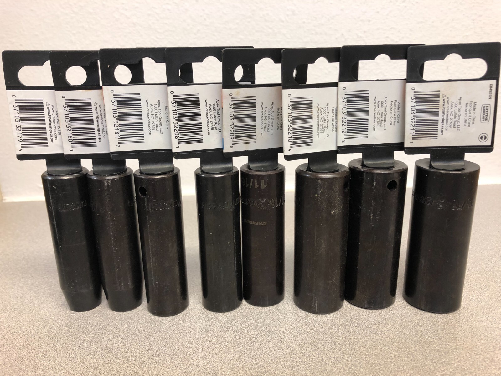 Crescent 1/2 in. drive SAE 6 Point Deep Impact Socket Bundle of 8 pcs