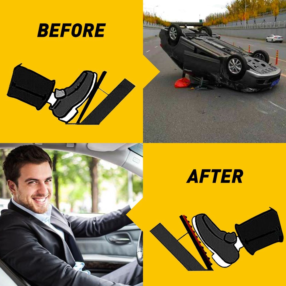 Automatic Non-Slip Gas Foot Brake Pedal Pad Cover Set Accessories Universal Red
