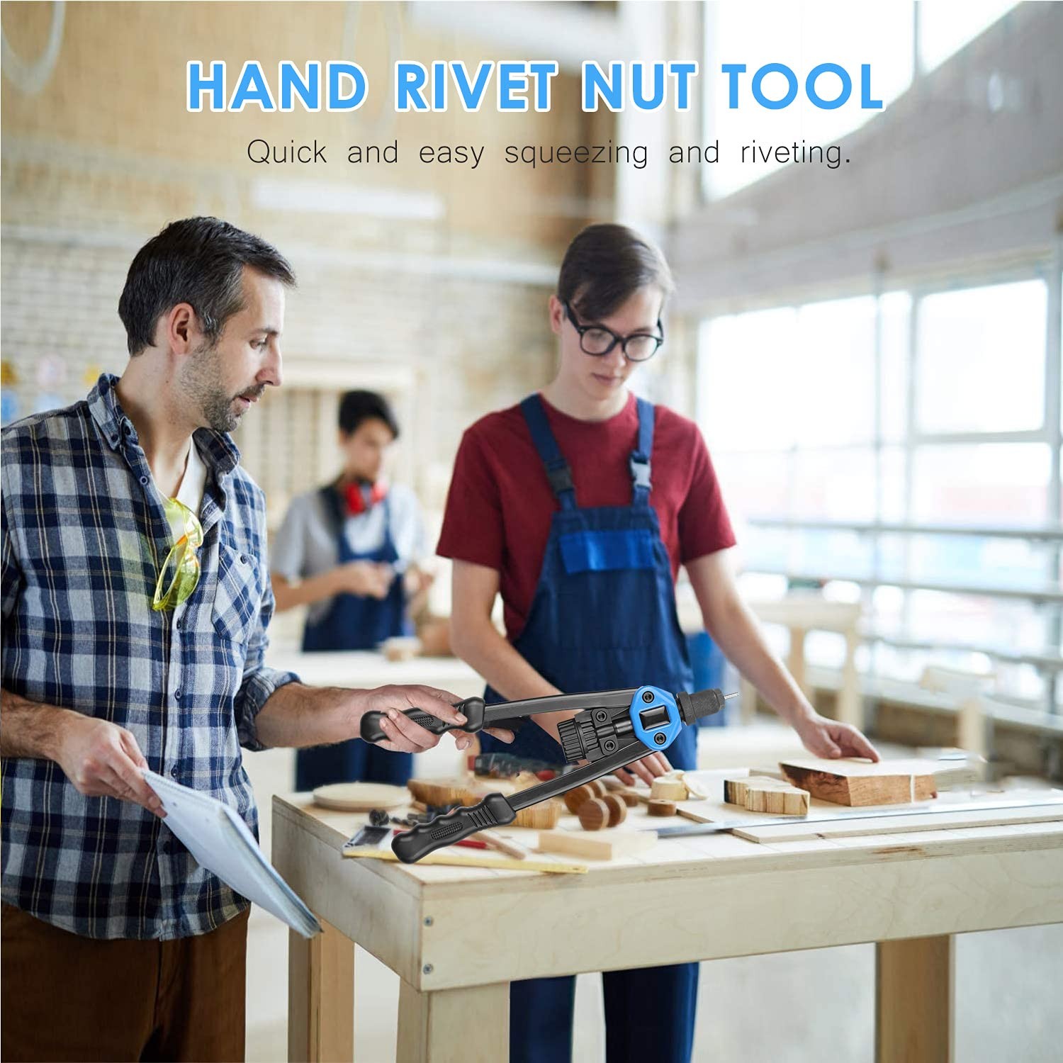 13» Rivet Gun Rivnut Thread Setting Tool Nut Setter NutSert Metric&SAE 130 Nuts