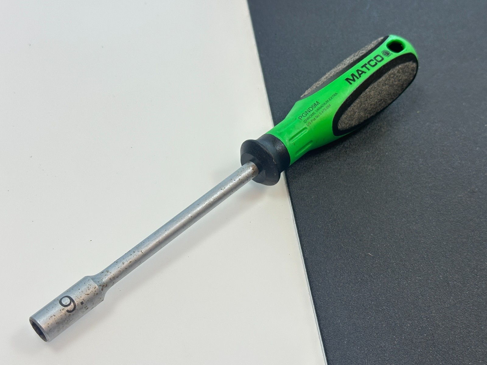 Matco Tools (Witte Germany) PGND9M Metric 9mm Nut Driver, Green Soft Grip, 10″ L