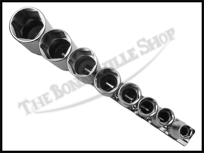TRIUMPH BSA WHITWORTH DEEP 6 PT 8 PC 3/8″ DRIVE SOCKET SET KOKEN PN# TBS-0531