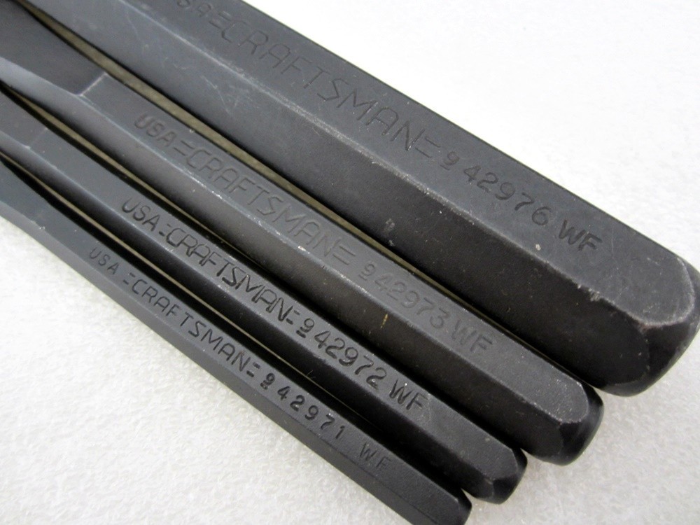 Vintage Craftsman 13pc Punch & Chisel Set Black Oxide WF Made in USA