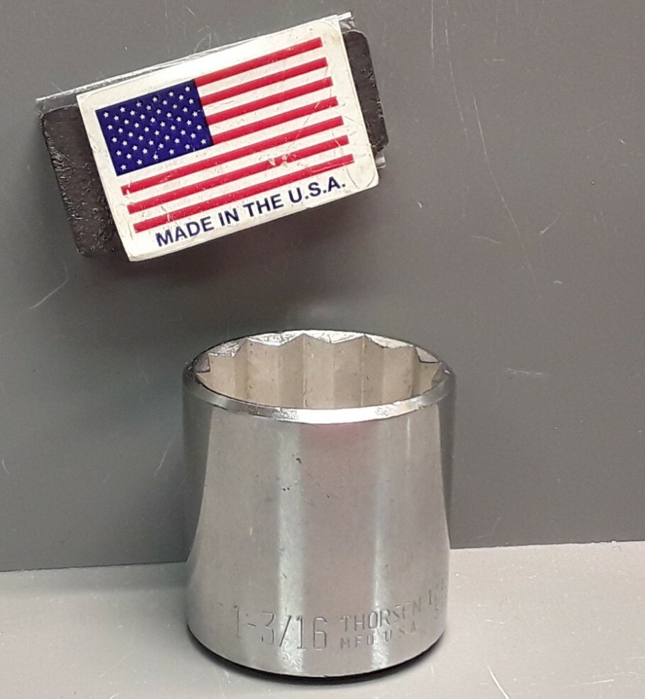 Thorsen USA 1-3/16″ Chrome Socket 1/2″ Drive, 12 Point # 538 New Old Stock USA