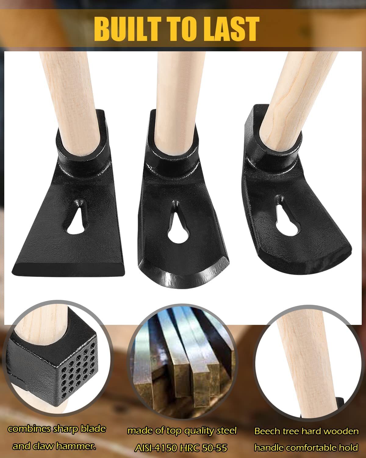 Adze Woodworking Tool Kit for Log Carving Hand Adze Curved Bowl Woodworking Adze