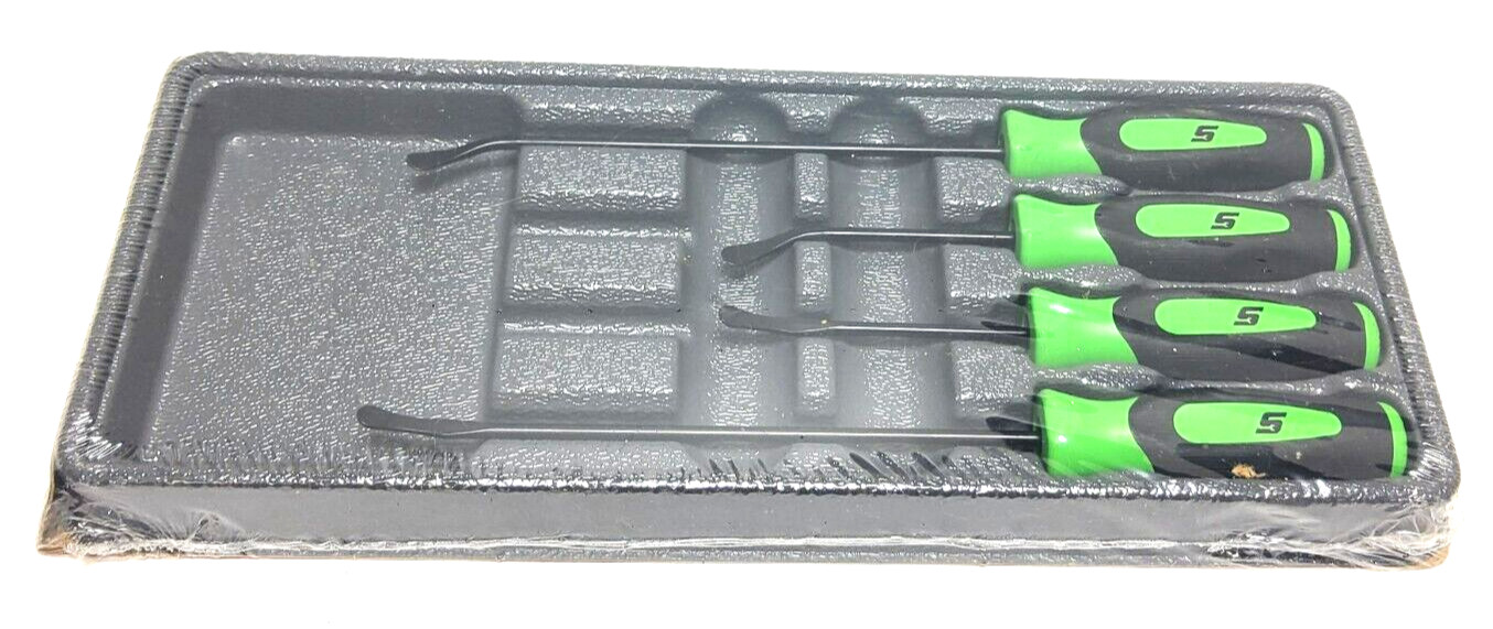 New Snap-on™ SGSR104AG 4-piece Instinct® Soft Grip Seal Removal Tool Set Green