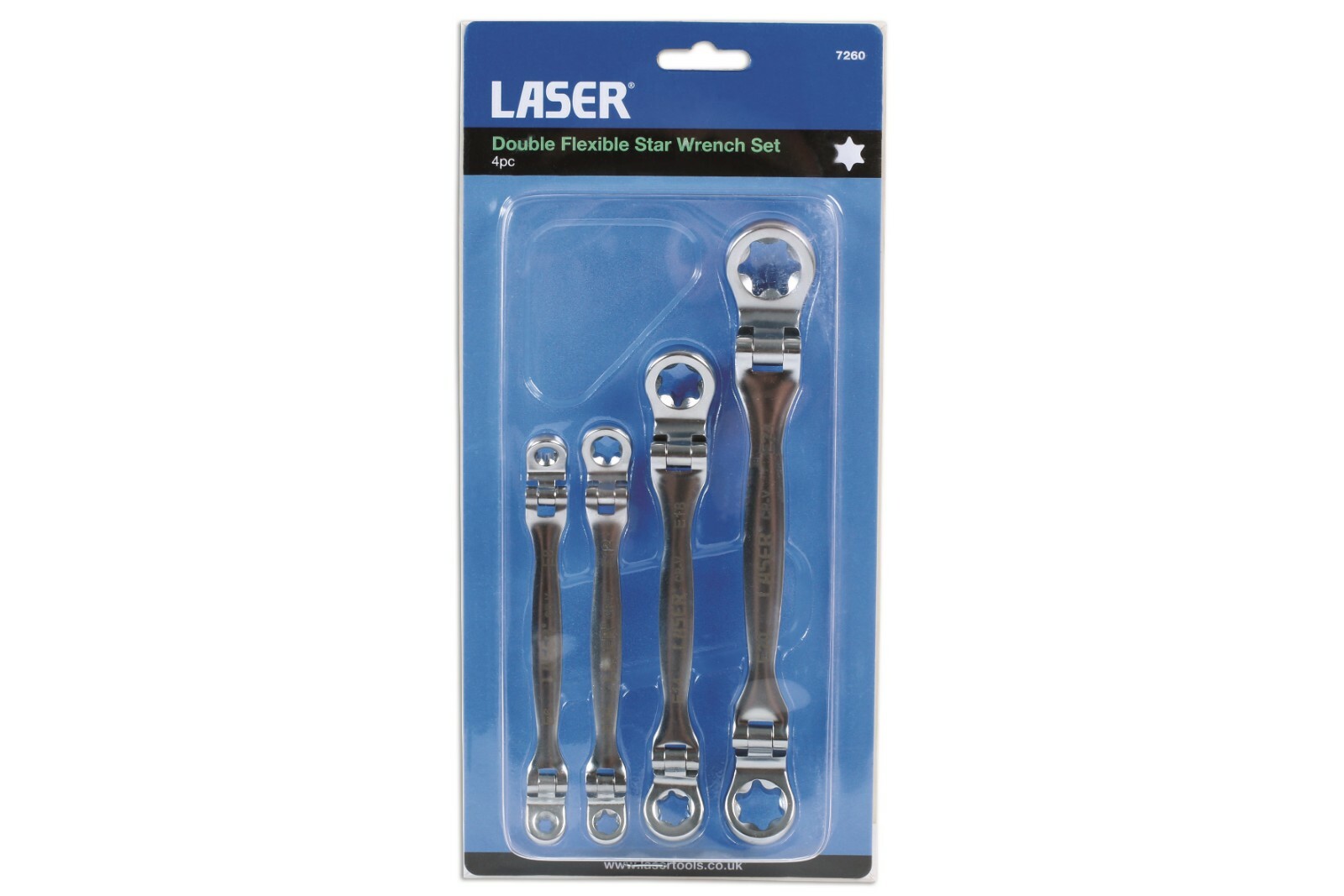 Laser 7260 4 Piece Double Flexible Star Wrench Set